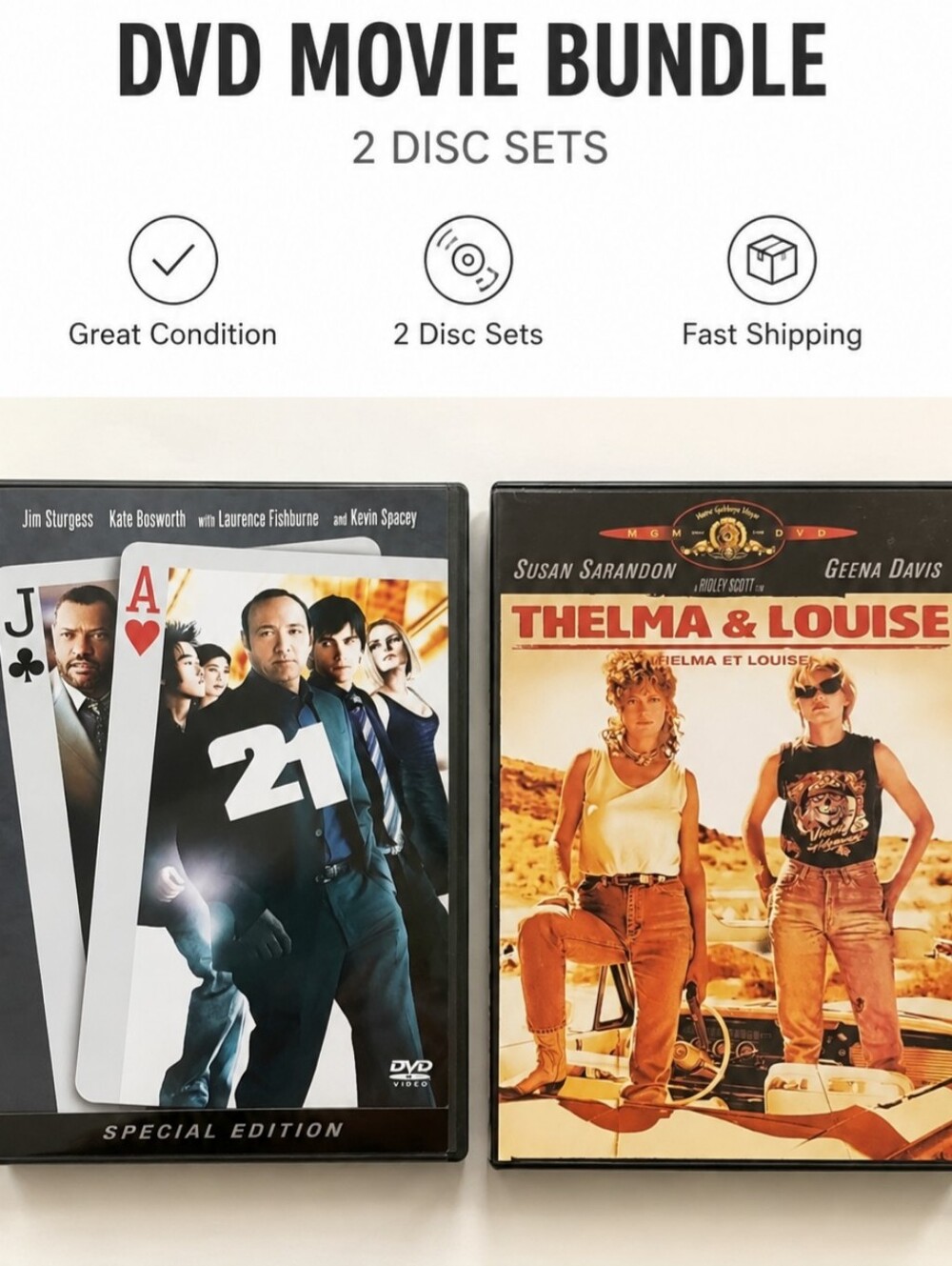 DVD Movie Bundle – Thelma & Louise & 21 (Lot of 2)